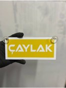 Resim Sarı Renk Üzeri Beyaz Renk Çaylak Yazılı Vantuzlu Cam Süsü 