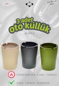 Resim LİGROUND 3 ADET Oto Küllük Çok Amaçlı Söndürmeden At Küllük Çizgi Desenli Bahçe Balkon Küllük 