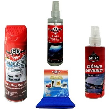 Gd24 Kışlık Set (yağmur Kaydırıcı+buz Çözücü+buğu Önleyici+bez)