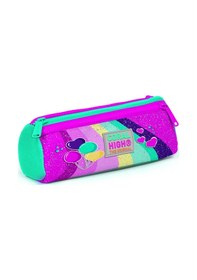 Resim Coral High Kids Pembe Su Yeşili Unicorn Desenli Üç Bölmeli Kalem Çantası 22058 