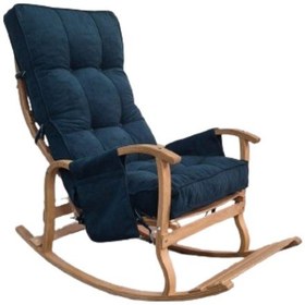 Resim Enda Home Mosso Çift Minderli Ahşap Sallanan Sandalye Tv Baba Koltuğu Dinlenme Koltuğu Petrol Yeşili 