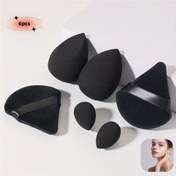 Resim 6 adet Yüz Makyaj Araçları Seti, 2 Büyük Makyaj Süngeri ve 2 Mini Makyaj Süngeri ve 2 Fan Şekilli Puf, Yumuşak Kadife Makyaj Puf Makyaj Araçları 