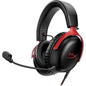 Resim HYPERX CLOUD III RED HEADSET 727A9AA KABLOLU KULAK ÜSTÜ KULAKLIK SİYAH KIRMIZI 