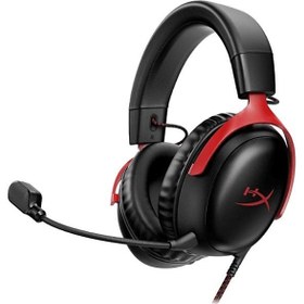 Resim HYPERX CLOUD III RED HEADSET 727A9AA KABLOLU KULAK ÜSTÜ KULAKLIK SİYAH KIRMIZI 