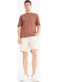 Resim Defacto Regular Fit Dokulu Düz Paça Kargo Cepli Basic Düz Şort B8796AX24SM Bej 