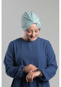 Resim Hürrem Bone Bebe Mavisi Pratik Hazır Geçmeli Tesettür Bone Sandy Pileli Salaş 2121 11 Bebe Mavisi 