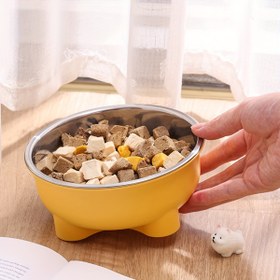 Resim Supet Yükseltilmiş Paslanmaz Çelik Evcil Hayvan Kasesi - Neon Sarı, Yükseltilmiş Standlı, Köpekler & Kediler İçin İdeal, İç/Dış Mekan Kullanımı, Dayanıklı & Şık 