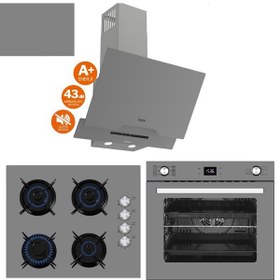Resim Ferre Afm Tech Greyon D065-SA + FM2210 + FM7710 Ultra Sessiz Silenart Gri Ankastre Set 