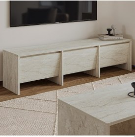 Resim Laris 160 Cm 3 Kapaklı Tasarım Tv Sehpası Traverten 