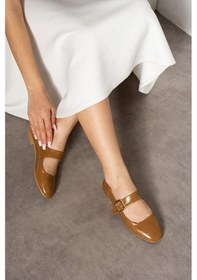 Resim Aleyna Kadın Yumuşak Babet Toka Detaylı Günlük Ayakkabı Kahverengi 