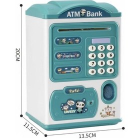 Resim Dijital Şifreli Kasa Kumbara Mini Atm Parmak İzi Görünüm 