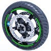 Resim Çınar Extreme Floresan Yeşil 4 Parçalı Kesikli Jant Şeridi Sticker 