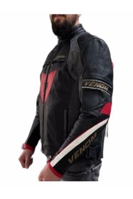 Resim VENOM Deri Ceket D1 Racıng Siyah(KALIPLAR DARDIR BİR BEDEN BÜYÜK SİPARİŞ VERİNİZ) 
