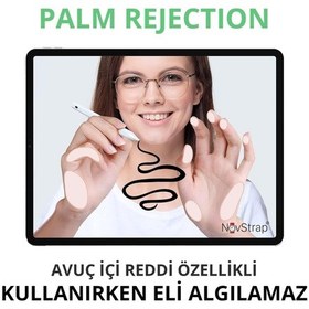 Resim Novstrap Apple Uyumlu iPad Air 13 M2/m3 İle Dokunmatik Tablet Kalemi Dz900 Gen3 Stylus Pencil Avuç İçi Reddi 2 Adet Yedek Uç 