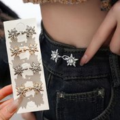 Resim 1 Çift/2/4 Çift Yıldız Şekilli Bel Düğmesi, Çıkarılabilir Bel Düğmesi ile, Tırnak Delme Gerektirmez, Bel Sıkılaştırma Sihirli Aracı, Ayarlanabilir Bel Kesimi 