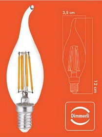 Resim Elektrikhouse Led Fılament Rustık Ampul Elkh-23 