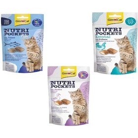 Resim Gimcat Nutripockets Dental + Tuna + Ördekli Kedi Ödülü 3 x 60 G 