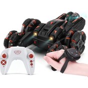 Resim Samdoo 2.4g Uzaktan Kumandalı Stunt Araba: 360 Döndürme, İki Yönlü Sürüş, Drift, Işıklı-müzikli, Saat İle Jest Kontrolü Siyah, Çift Kumanda 