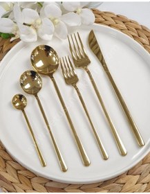 Resim Acar Milano 36 Parça Paslanmaz Çelik Çatal Bıçak Kaşık Takımı Gol Gümüş 