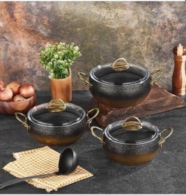 Resim Lavonnı Granit 3 Lü Güveç Seti Gold 