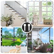 Resim Balkon için Kedi Güvenlik Ağı - 5x3m Dayanıklı PE Korumalı Mesh, Kendinden Yapışkan Çengelli ve Kablo Bağlantıları, Çatlamaya Dirençli, Kolay Kurulumlu Balkon Koruması için Kediler 