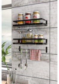 Resim Olea Dekoratif Duvar Rafı Banyo Mutfak Düzenleyici Set - SS 