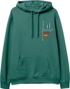 Resim Down Up Baskılı Hoodie-Yeşil Lambuka Store