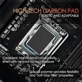 Resim Grizzly Carbonaut - Carbon Termal Ped - Yapışmaz, Esnek ve Tekrar Kullanılabilir - Çok Yüksek Isı Iletkenliği - Elektrik Iletir! (32 × 32 × 0,2 Mm) 