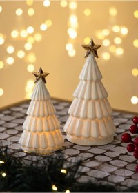 Resim The Mia Dekoratif Led Işıklı Yılbaşı Ağacı Beyaz 10x10x18 1 Adet 