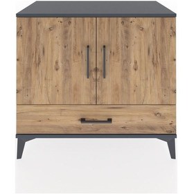 Resim Hyperion Şifonyer 2 Raflı Tek Çekmeceli 2 Kapaklı 88x44x80 An... Antrasit 