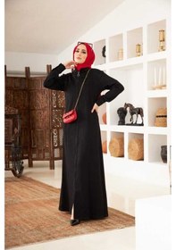 Resim Neways 6579-denim Fermuarlı Ferace Siyah Siyah 