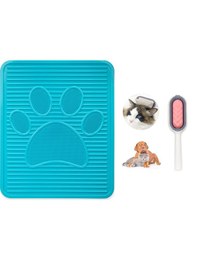 Resim Faial Kedi Paspası + Kedi Fırçası Lüx Set Tuvalet Önü Paspası 42x51cm 