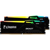 Resim Kingston Beast RGB 32GB (2x16GB) DDR5 6000MHZ CL30 Siyah Ram-KF560C30BBEAK2-32TR 