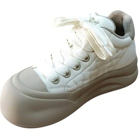 Resim Guja 26k426-1 Kadın Kalın Taban Sneaker Ayakkabı Bej Siyah 