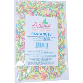 Resim Pasta Süsü Granül Şekeri Karışık Renk 40 gr Paket 