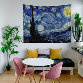 Resim The Starry Night - Yıldızlı Gece Duvar Örtüsü - 160 cm x 220 cm 