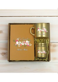 Resim Bk Gift Kişiye Özel İsimli Dtf Anne Temalı Gold Defter & Kahve Fincanı & Mum Hediye Seti-1, Anneye Hediye, Anneler Günü Hediyesi Kobitmeyencom30765 Bk 