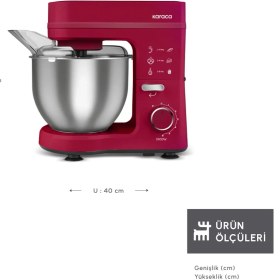 Resim Özbience Stella Stand Mikser Cherry Red, 1500W, 5 Litre, Profesyonel Ev Kullanımı 