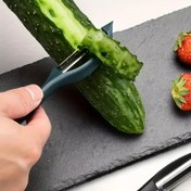 Resim 1 adet Çok Yönlü Mutfak Soyucu - Paslanmaz Çelik Bıçak, Plastik Sap, Patates, Meyve ve Sebzeler için İdeal, Sebze Soyucu | Modern Mutfak Aracı | Dayanıklı Mutfak Eşyası 