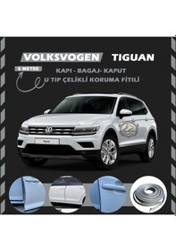 Resim Volksvogen Tiguan Oto Araç Kapı Koruma Fitili 5 Metre Parlak Gri Renk 