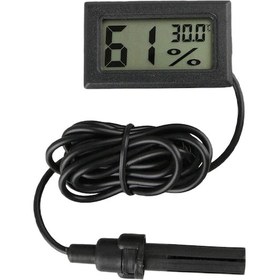 Resim Koodmax-Mini Nem Ve Sıcaklık Ölçer - Higrometre - Termometre Prob Kuluçka Siyah 