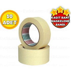 Resim EvdeLazım Maskeleme Bandı Kağıt Bant 36 mm 25 Metre Boya Badana Bandı - 10 Adet 