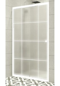 Resim Durul Duşakabin Ön Cephe Beyaz Çizgi Buzlu Beyaz 