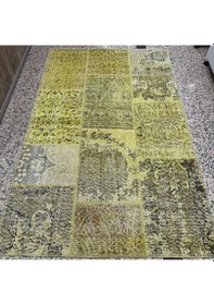 Resim Hoom Rugs Patchwork Sarı 120x180 2,16 M2 El Dokuma Kilim Sarı 