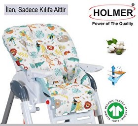 Resim Holmer Leke Tutmaz Organik Mama Sandalyesi Minderi ve Kılıfı Max-T Su Yeşili 