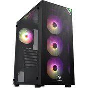 Resim VENTO VG3400S Mid Tower, Siyah, Temperli Cam, RGB, ATX GAMING KASA (PSU YOK) 