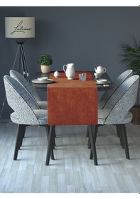 Resim Kadife Efektli Kiremit Rengi Aura Serisi Runner 40 X 140 Kiremit 