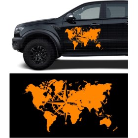 Resim Melek Pazarı Dünya Pusula Off Road Karavan STICKER-S1787 