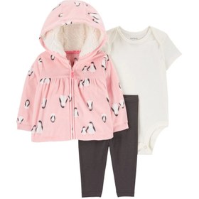Resim Carter's Kız Bebek Hırkalı 3’lü Set - Pembe / 9 Ay 