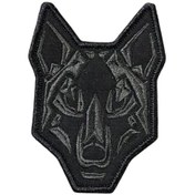 Resim Ex Patch Siyah Geometrik Kurt Motifli Figürlü Patch Peç 6.5 X 9 Cm 